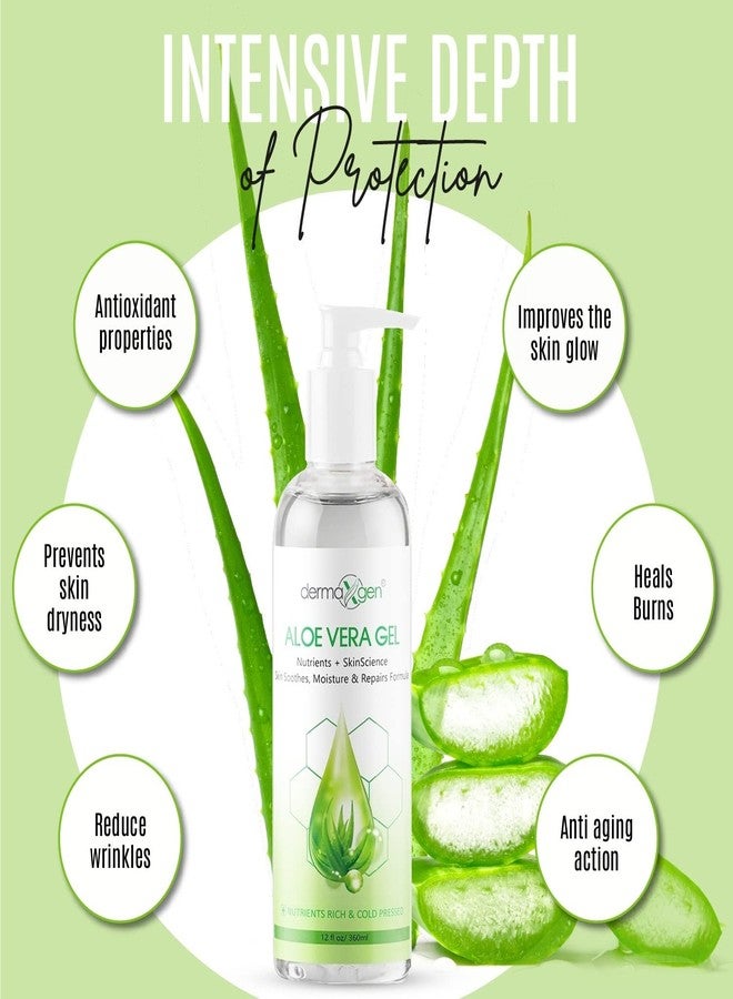 DERMAXGEN Aloe Vera Gel with Witch Hazel, Vitamin C, and Vitamin E - Skin Soothes, Moisture, and Repair Formula for Face and Body - Nutrient-Rich, Organic 100% Pure Aloe Vera - 12 FL OZ - Image 5